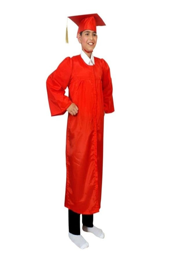 Desi Andaaz Kids Convocation Dress Graduation Gown and Cap Set | Breathable Polyester | Ideal for School, Nursery & Kindergarten Graduation(Red1)(6-7 Years) - Image 2