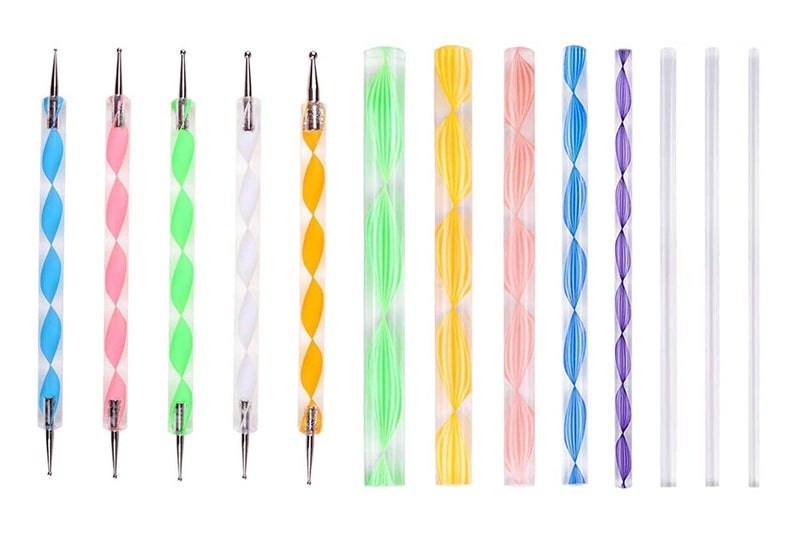 Qatalitic 13 Pcs Mandala and Acrylic Dotting Tool Set, Embossing Stylus for Pottery Ceramic and Polymer Clay for DIY Designs, Clay Sculpting - Image 1