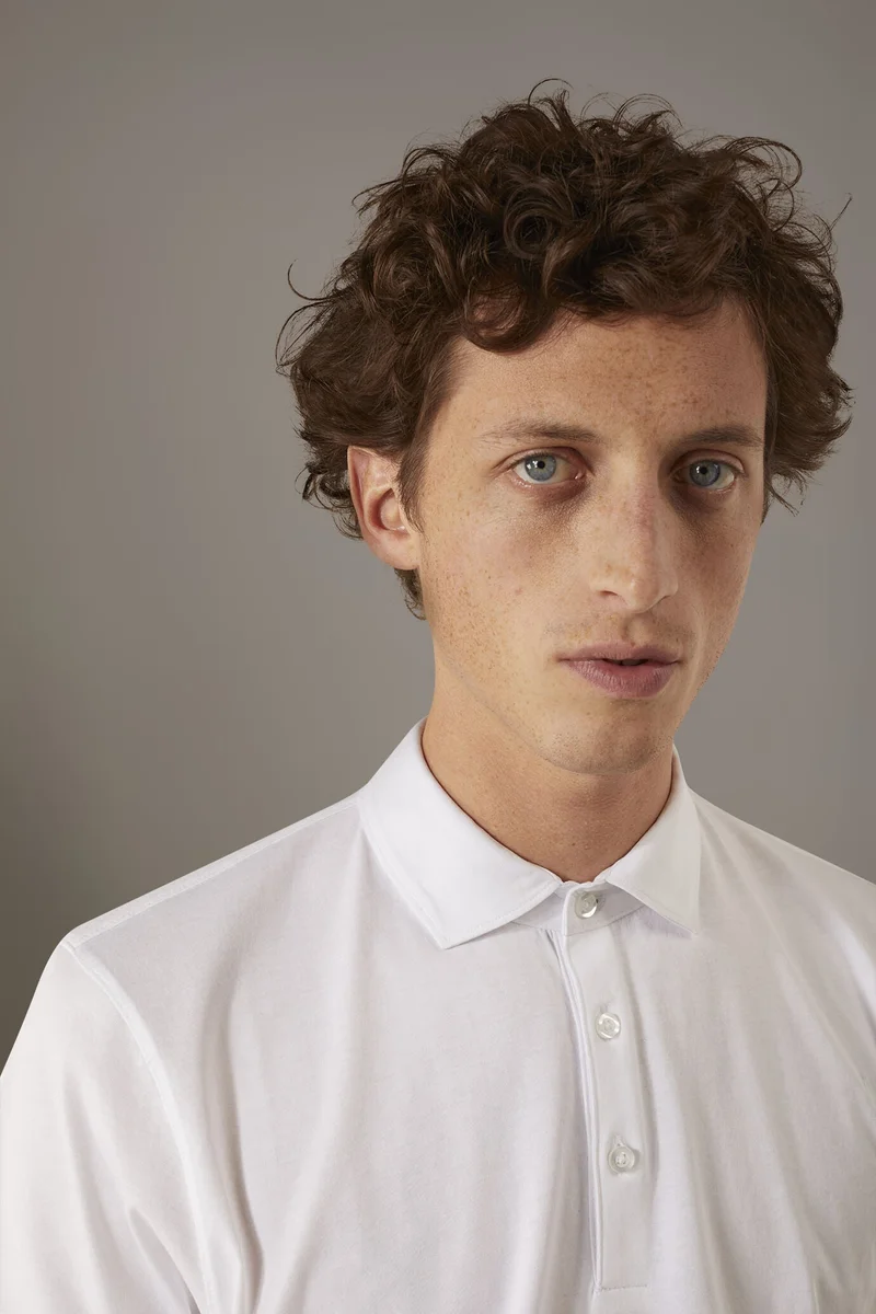 دوبل غانغر Short sleeves polo 100% pure supima cotton - White