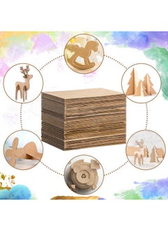 Zonon 50 Pack Corrugated Cardboard Sheets Flat Cardboard Sheets Cardboard Inserts Flat Cardboard Squares Separators For Art Projects Diy Crafts Supplies (Brown 3.5 X 4.5 Inch)  - Image 4