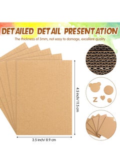 Zonon 50 Pack Corrugated Cardboard Sheets Flat Cardboard Sheets Cardboard Inserts Flat Cardboard Squares Separators For Art Projects Diy Crafts Supplies (Brown 3.5 X 4.5 Inch)  - Image 3