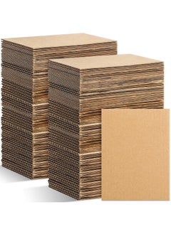 Zonon 50 Pack Corrugated Cardboard Sheets Flat Cardboard Sheets Cardboard Inserts Flat Cardboard Squares Separators For Art Projects Diy Crafts Supplies (Brown 3.5 X 4.5 Inch)  - Image 1