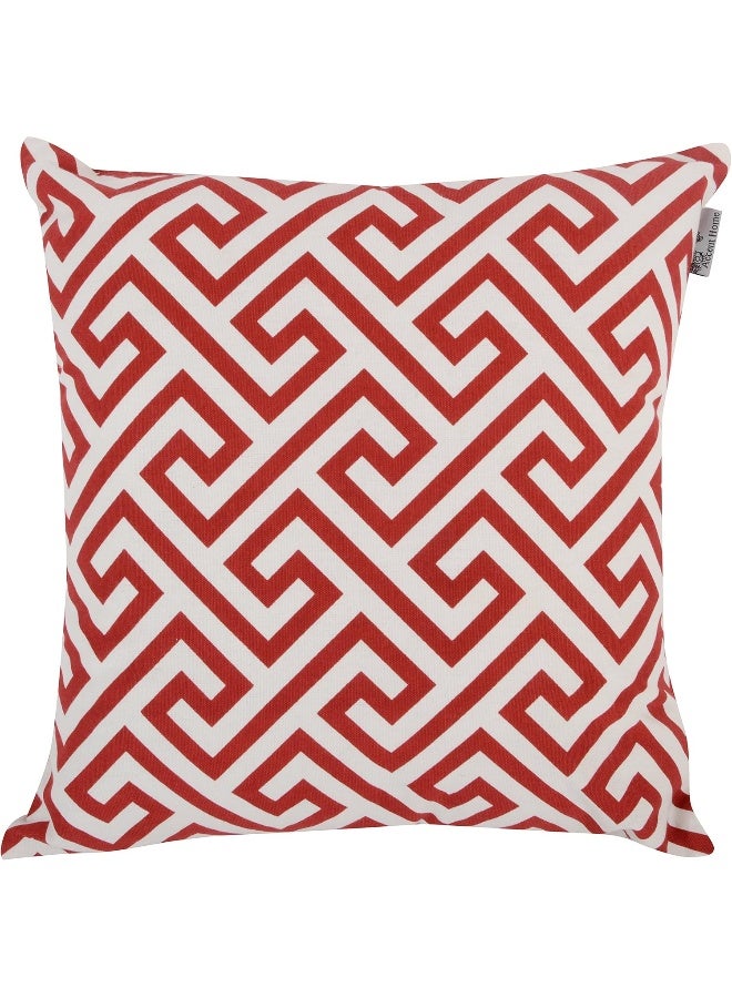 ACCENTHOME Accent Home Cotton Canvas Throw Cushion Cover Printed Both Side For Home Sofa Couch Chair Back Seat4pc pack 18x18 in Color Red - Image 5