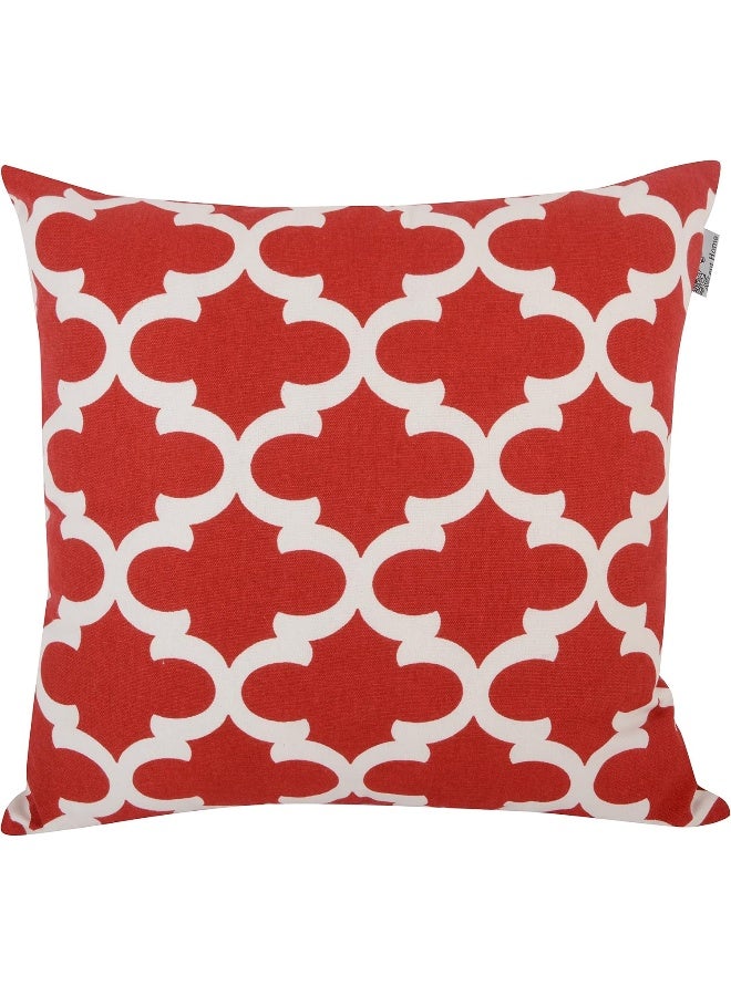 ACCENTHOME Accent Home Cotton Canvas Throw Cushion Cover Printed Both Side For Home Sofa Couch Chair Back Seat4pc pack 18x18 in Color Red - Image 3
