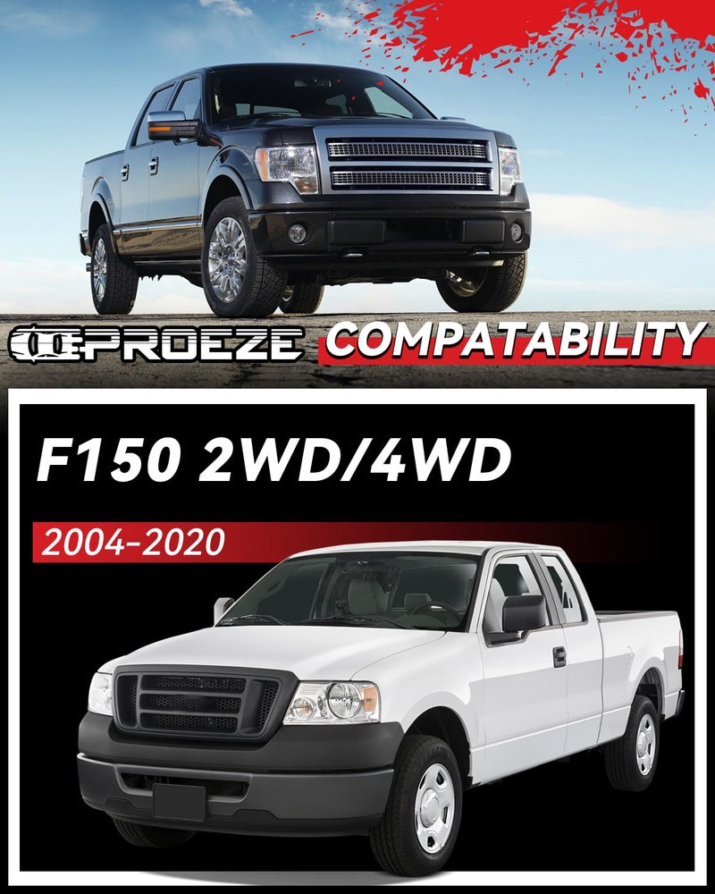 PROEZE 3" Rear Leveling Lift Block Kits for 2004-2020 F150, 3 inch Rear Black Leveling Lift Block Kit Extended Square U-Bolts Compatible with 2004-2020 F150 2WD 4WD - Image 2