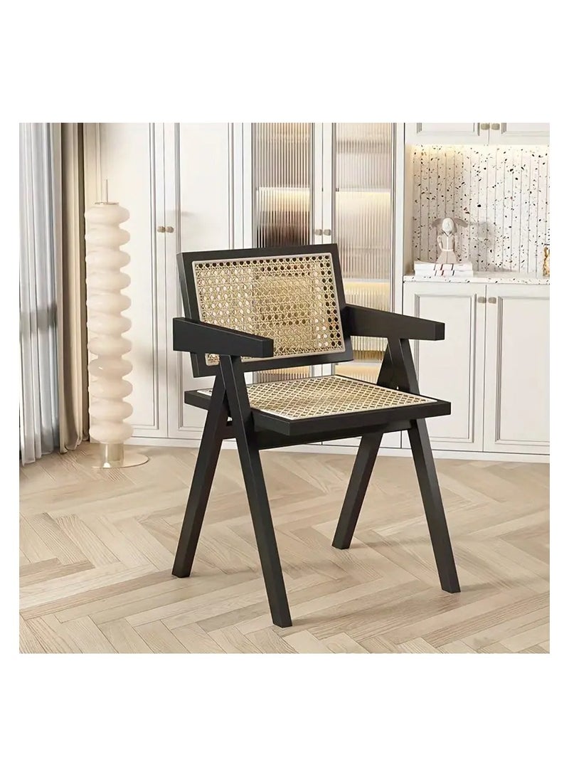 Crown Home Modern Home Chair Solid Wood Comfortable Armchair Multifunctional Chair with Armrest - Image 1