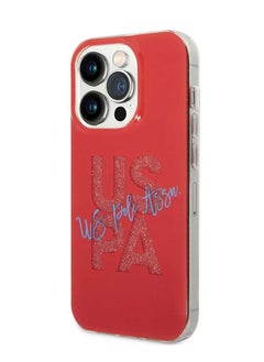 U.S.Polo IML Glitter Script Hard Case for iPhone 14 Pro Max (6.7") - Red  - Image 2