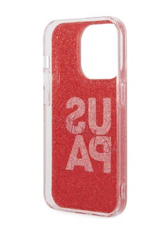 U.S.Polo IML Glitter Script Hard Case for iPhone 14 Pro Max (6.7") - Red  - Image 1
