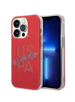 U.S.Polo IML Glitter Script Hard Case for iPhone 14 Pro Max (6.7") - Red  - Image 4