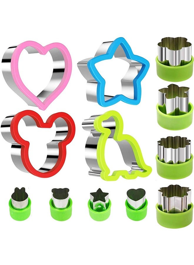 LENND Stainless Steel Sandwiches Cutter set, Mickey Mouse & Dinosaur & Heart & Star Shapes Sandwich Cutters Cookie Cutters Vegetable cutters-Food Grade Cookie Cutter Mold for Kids  - Image 1