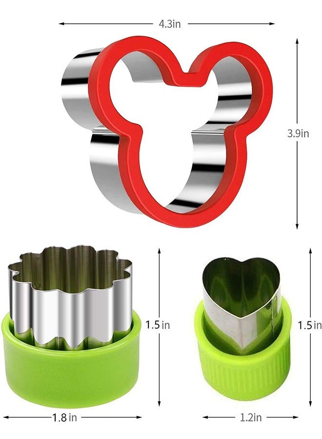 LENND Stainless Steel Sandwiches Cutter set, Mickey Mouse & Dinosaur & Heart & Star Shapes Sandwich Cutters Cookie Cutters Vegetable cutters-Food Grade Cookie Cutter Mold for Kids  - Image 2