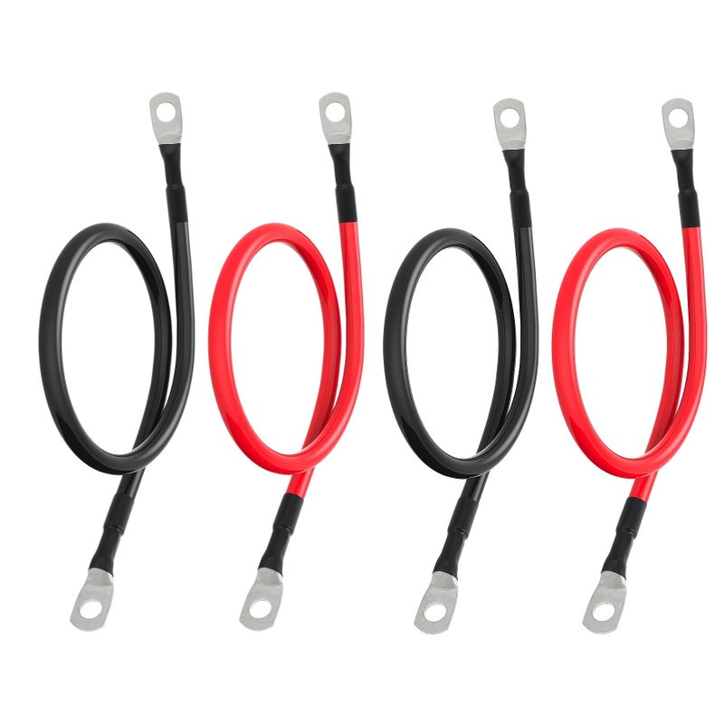 كابل بطارية 8 AWG عبوة 4 قطع بطول 2 قدم مع موصلات SC10-8 للقوارب والسيارات والمركبات الترفيهية - Image 4