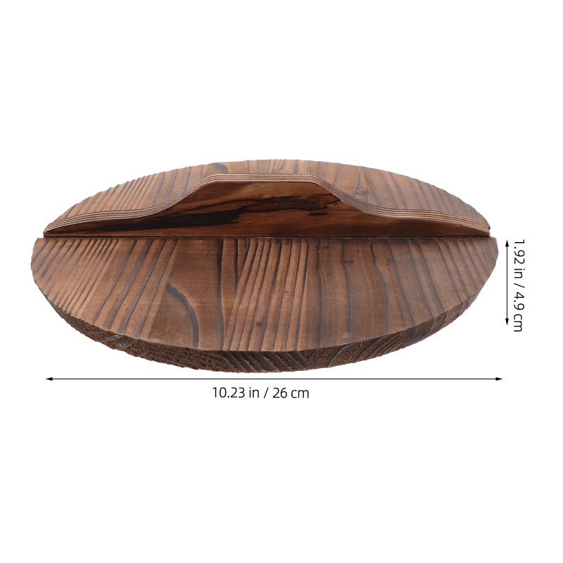 Splatter Screen for Cooking, Wooden Wok Lid with Ergonomic Handle, Prevents Oil Splashing - Image 2