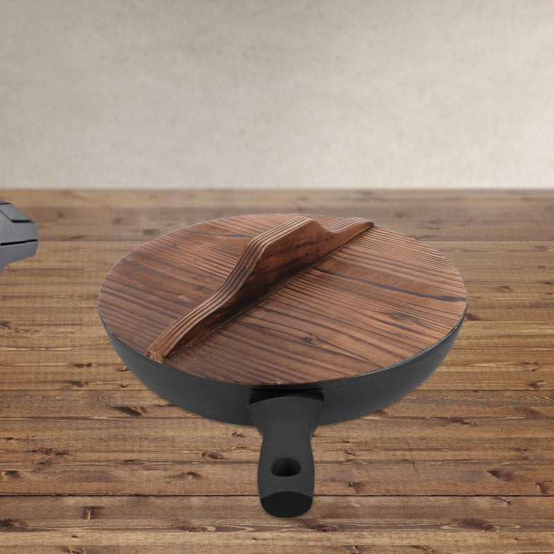 Splatter Screen for Cooking, Wooden Wok Lid with Ergonomic Handle, Prevents Oil Splashing - Image 5