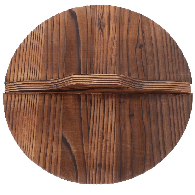 Splatter Screen for Cooking, Wooden Wok Lid with Ergonomic Handle, Prevents Oil Splashing - Image 1