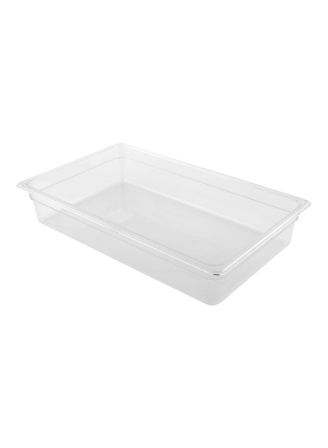 Restaurantware 4 Inch Deep Food Pans, 1 Full Size Commercial Food Storage Container - Freezable, Break-Resistant, Clear Plastic Cold Pans, Dishwashable, For Kitchens, Restaurants, Or Cafeterias - Image 1