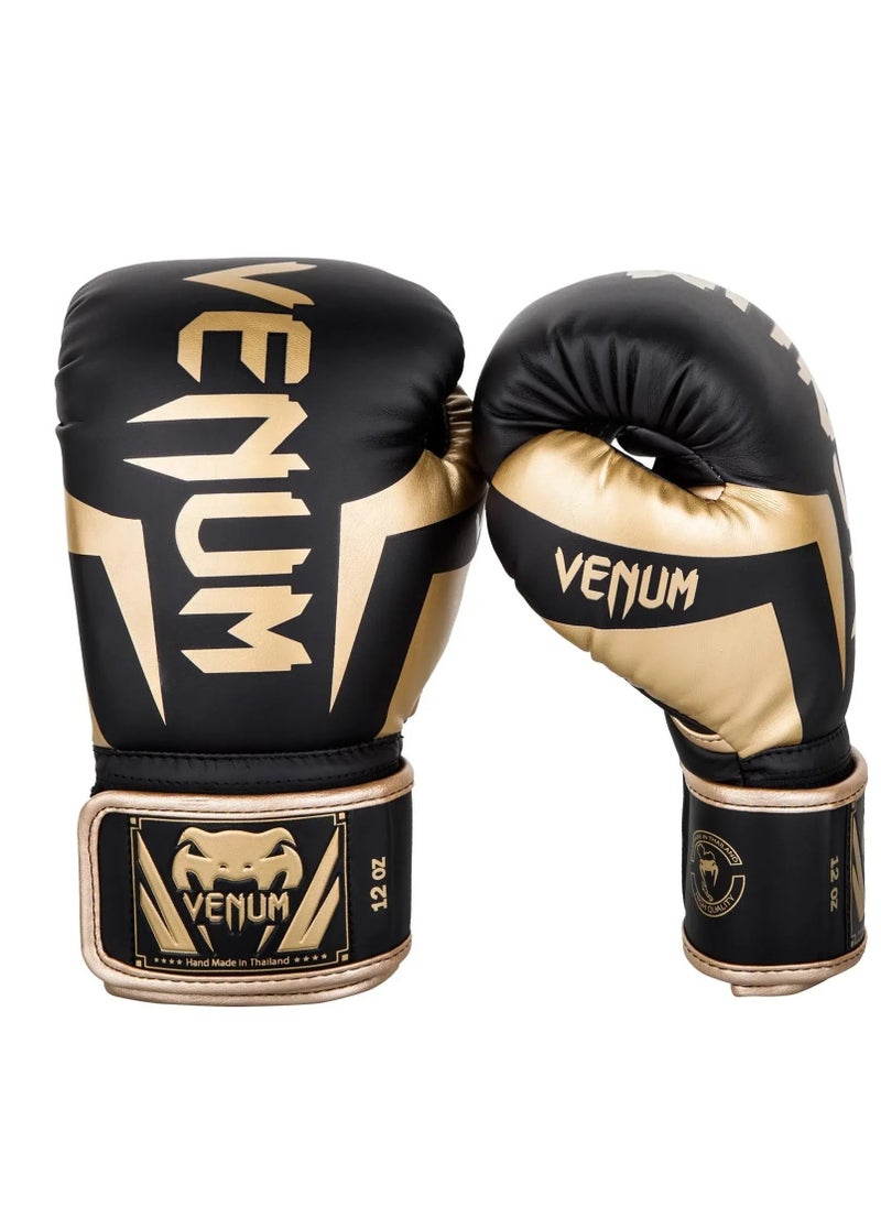 VENUM - Elite Boxing Gloves Blk-Gld 16 Oz - Image 1