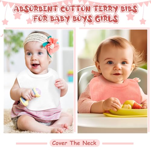 Twistover 4 Pcs Baby Feeding Bibs for Drooling and Teething Comfi Neck Baby Bib with Padded Collar Absorbent(Girl Color) - Image 5
