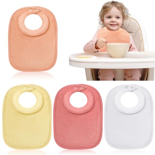 Twistover 4 Pcs Baby Feeding Bibs for Drooling and Teething Comfi Neck Baby Bib with Padded Collar Absorbent(Girl Color) - Image 1