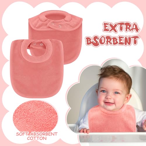 Twistover 4 Pcs Baby Feeding Bibs for Drooling and Teething Comfi Neck Baby Bib with Padded Collar Absorbent(Girl Color) - Image 2