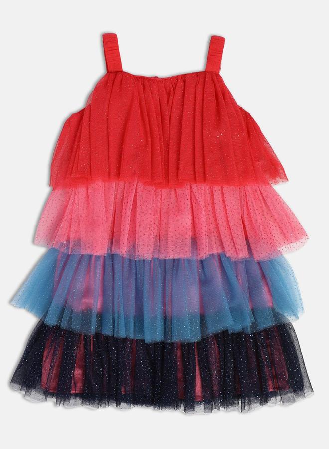 MINIKLUB Girls Mesh Layered Dress - Image 1