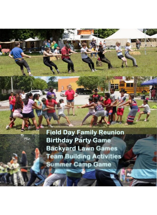 حبل شد الحبل هذا، بطول 35 قدمًا، مناسب للأطفال والكبار. مصنوع من حبل قطني ناعم، ويمكن استخدامه في أنشطة بناء الفريق في الهواء الطلق، والتجمعات العائلية في الحدائق والباحات، وحفلات أعياد الميلاد، وغيرها من الألعاب. - Image 5