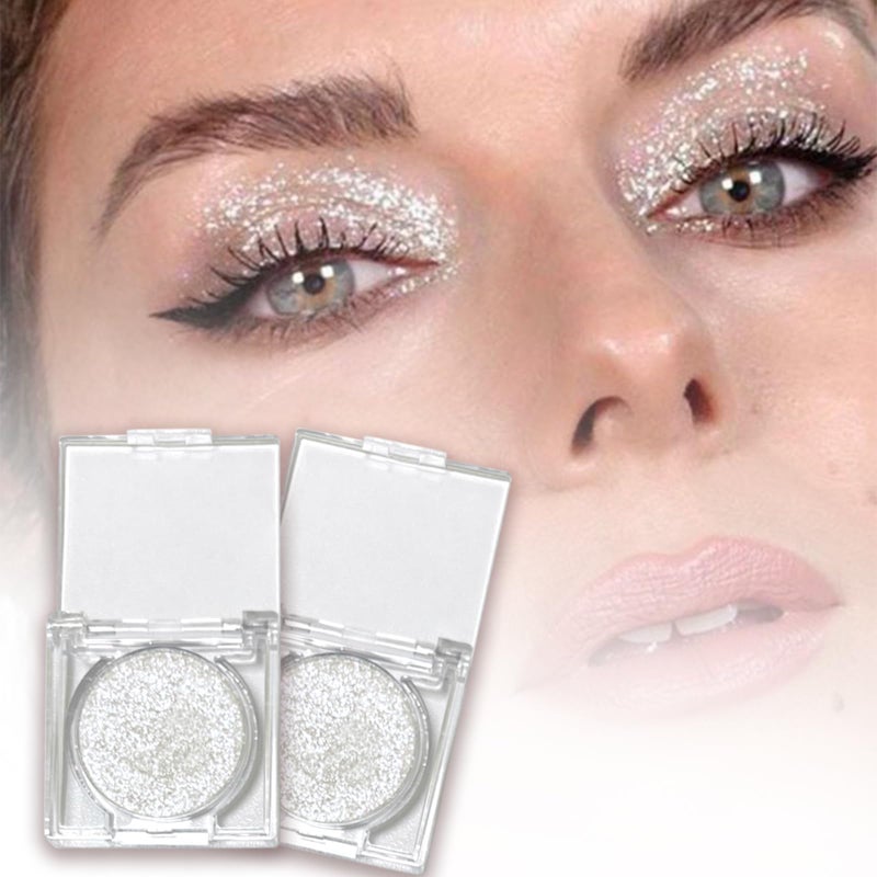 VOTACOS Silver Glitter Eyeshadow & 3Pcs Face Gems Stick on Set, Shimmer Cream Eye Shadow & Hair Jewels Face Rhinestones, Single Eyeshadow Palette & Body Gems Diamonds for Eye Makeup - Image 3