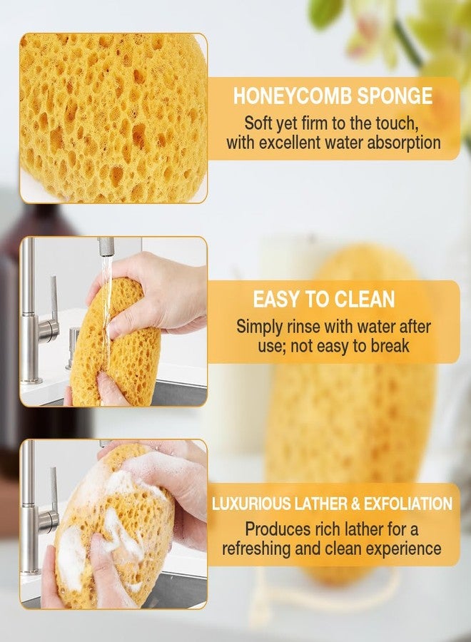 Flintronic 2PCS Bath Sponge, Large Shower Sponge for Women Men, Exfoliating Body Sponges with Dense Foam for Gentle & Deep Cleansing, for Sensitive Dry Skin - Image 3