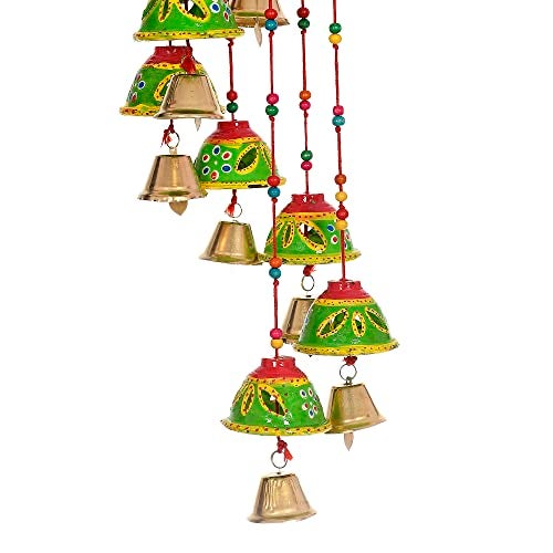 Great Art Bells Decorative Hanging Wind Chimes for Indoor and Outdoor Hanging for Home/Office/Hall Decoration Wedding/Event/Party/Haldi/Anniversary/Theme/Birthday Party/Celebration (Pack of 2) Green - Image 3