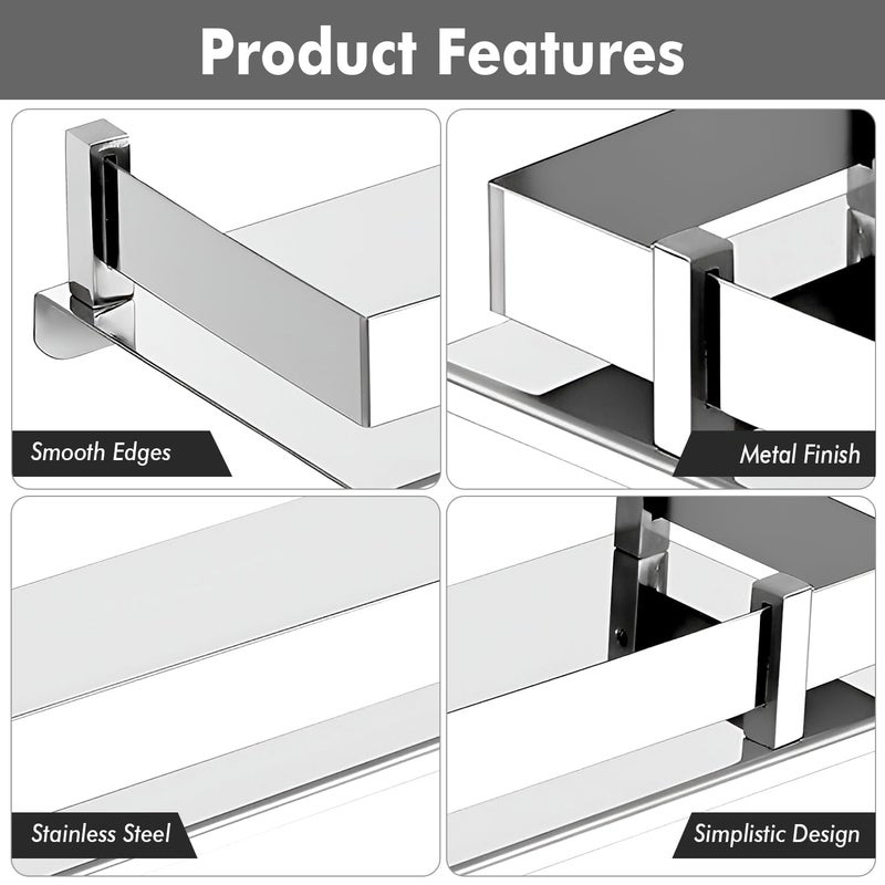Pivalo Diamond Stainless Steel Corner Shelf Wall Mounted Multipurpose Rack Accessories and Fittings for Bathroom Washroom Kitchen Wash Basin- (6" X 6", 1 Pc) - Image 2