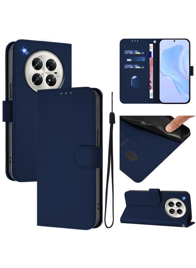 Zaboon Case For Infinix Zero 40 4G / 5G Skin Feel Solid Color Leather Phone Case with Lanyard - Image 1