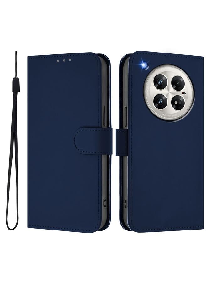 Zaboon Case For Infinix Zero 40 4G / 5G Skin Feel Solid Color Leather Phone Case with Lanyard - Image 2