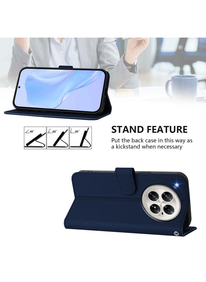 Zaboon Case For Infinix Zero 40 4G / 5G Skin Feel Solid Color Leather Phone Case with Lanyard - Image 3