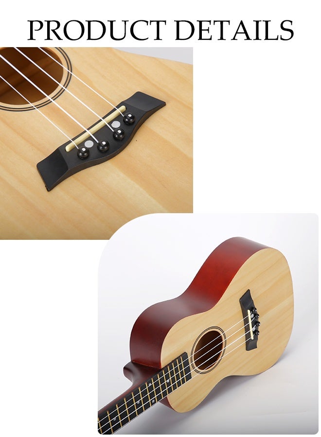 DUNISO Ukulele，Wooden Ukulele，Acoustic Soprano Ukulele，Lightweight & Stylish，for Kids and Beginners，23 Inch - Image 4