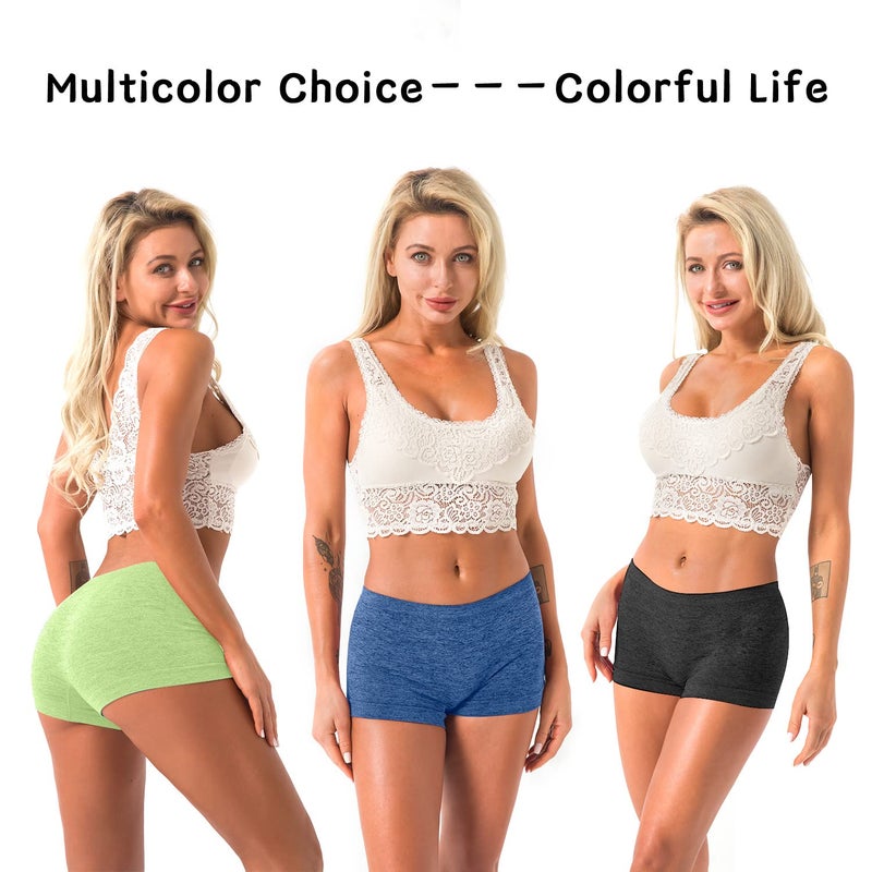 R RUXIA Women's Boyshorts Underwear Seamless Boy Shorts Panties Soft Stretch Boxer Briefs 5 Packs(Regular & Plus Size) - Image 4