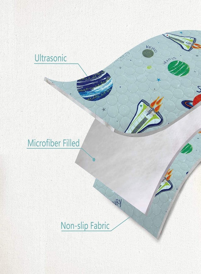 Smuge 3 Pieces Kid's Galaxy Outer Space Adventure Bedspread Coverlet Set Full/Queen with Pillowcases,Planet Rocket Printed Quilt Set for Boy Girl Children Lightweight Bedding Set(Full/Queen,Gray Universe) - Image 5