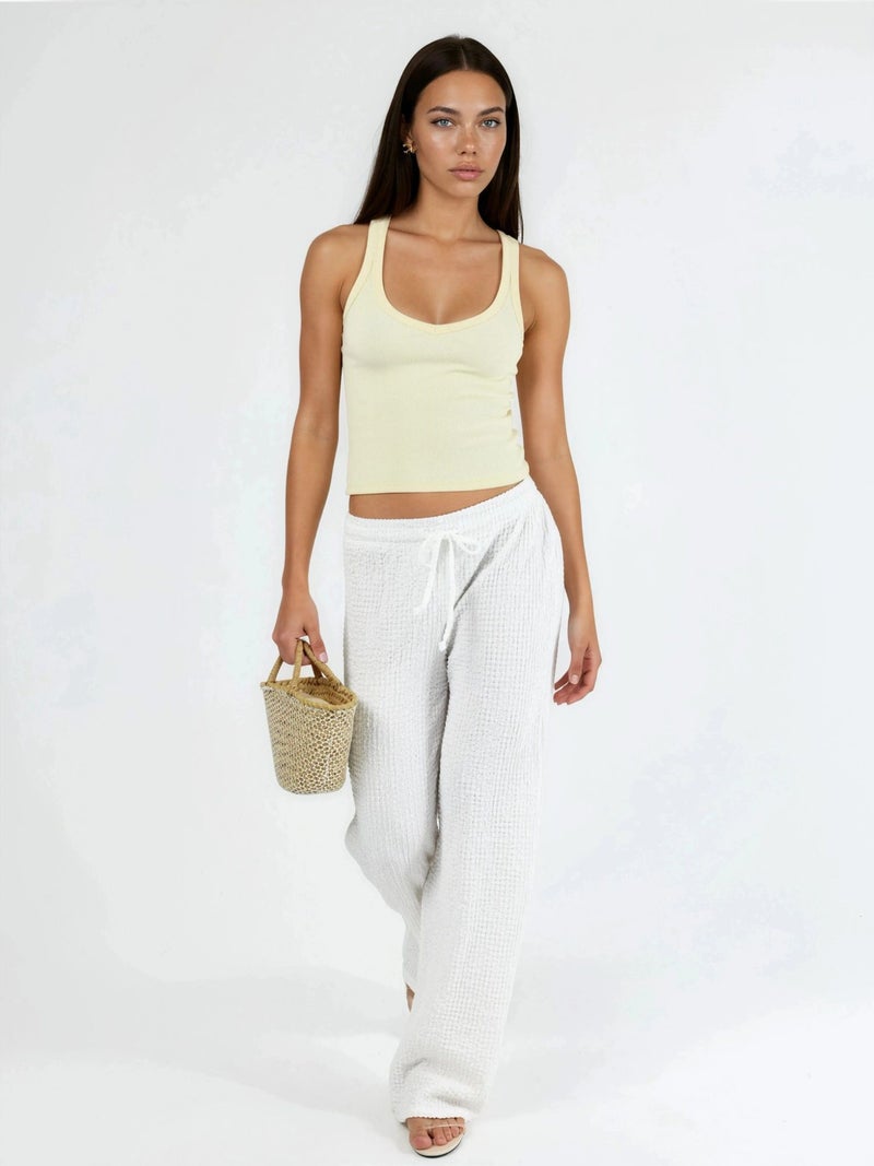 BUSEM V-neck Ribbed Viscose Blend Tank Top - Image 4