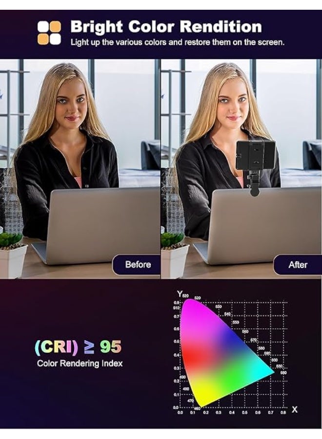 60 LED Selfie Light – Front & Back Clip – Adjustable Portable LED Video Lamp – 3 Light Modes – Rechargeable 2000mAh – For Phone, iPad, Laptop, TikTok, Makeup, Live Stream, Vlog - Image 5