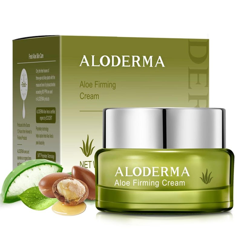 Aloderma Firming Cream for Face and Neck with 62 Organic Aloe Vera  Firming Face Cream with Hyaluronic Acid  Carnosine  Natural Renewing Aloe Face Cream  Instantly Hydrate  Plump Skin 17oz