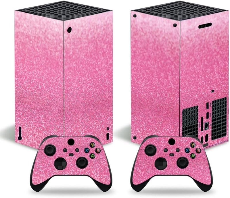 Xbox Series X Digital Stickers Full Body Vinyl Skin Decal Protective Cover for Microsoft Xbox Series X Digital Console and Controllers (Series X Digital Pink 2)