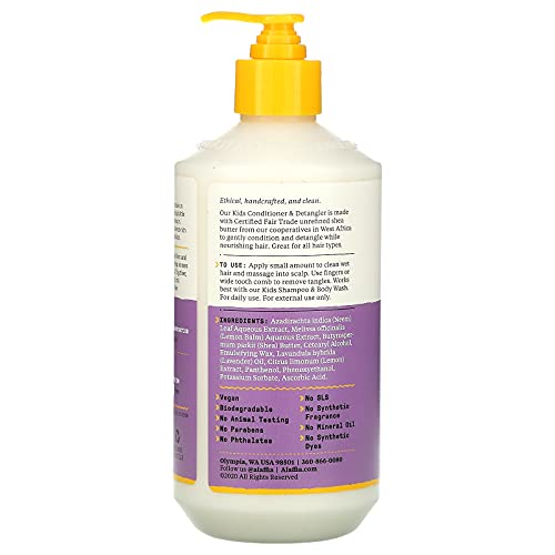 Alaffia Kids Conditioner and Detangler, Lemon Lavender. Gently Conditions and Detangles While Nourishing Hair. Suitable for All Hair Types. Cruelty Free, No Parabens, Vegan. 16 Oz - Image 2