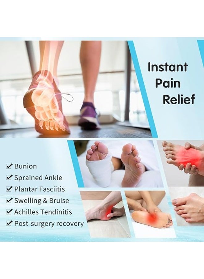 جورب العلاج البارد، جورب الثلج القابل لإعادة الاستخدام، جورب العلاج البارد بالجل لكامل القدم، جورب تخفيف آلام القدم، لالكعب، الكاحل، التهاب اللفافة الأخمصية، التهاب وتر العرقوب، أسود - Image 2