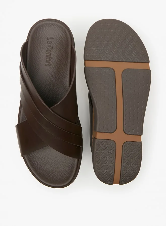 Le Confort Men's Cross Strap Slip-On Sandals