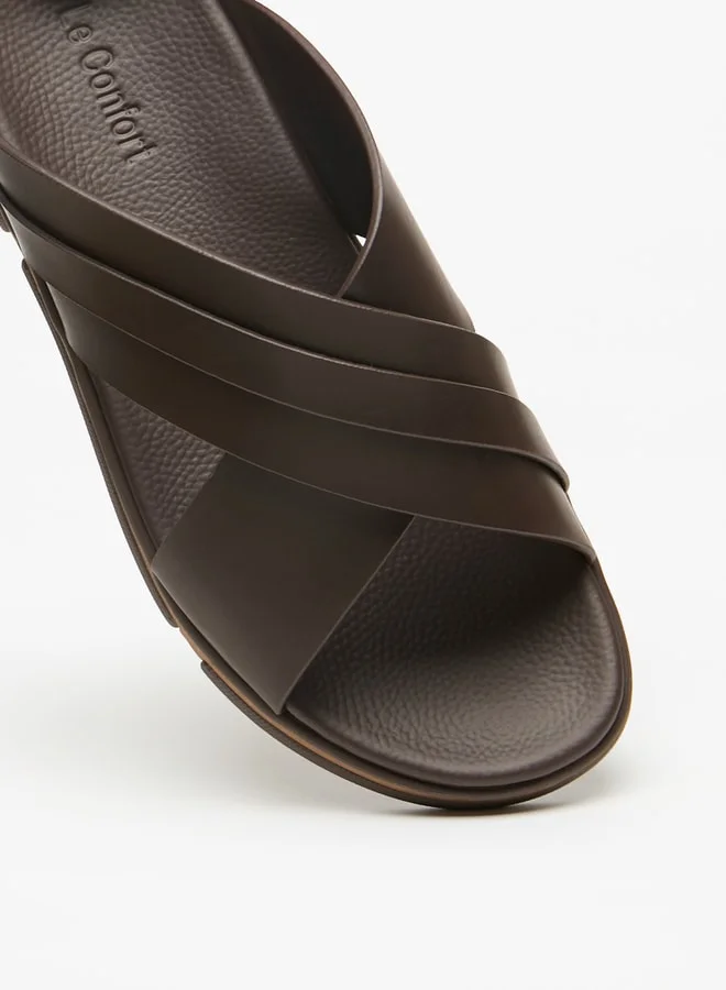 Le Confort Men's Cross Strap Slip-On Sandals