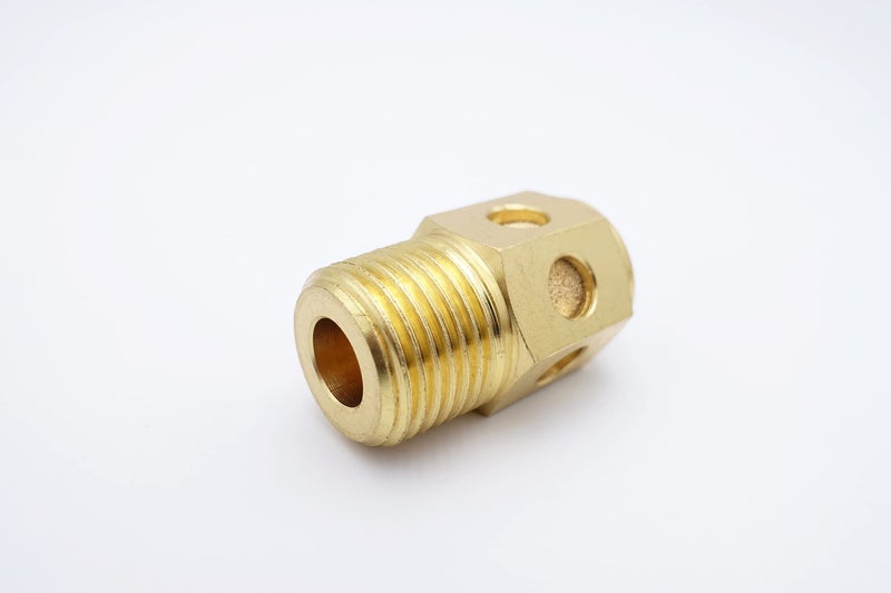IVLPHA Pneumatic Air Muffler, Sintered Bronze Brass Exhaust Muffling Throttle Muffler Filter 1/2" Male NPT Pneumatic Silencer Air Flow Exhaust Speed Control Muffler (Pack of 2) - Image 3