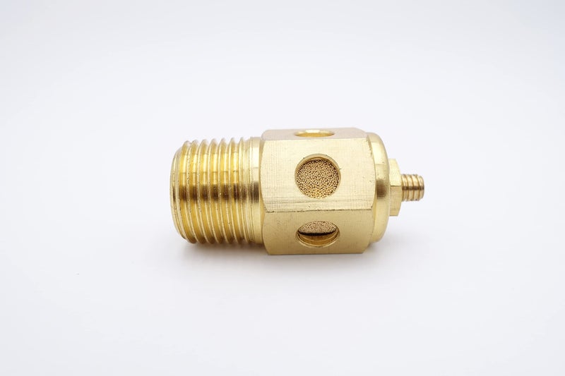 IVLPHA Pneumatic Air Muffler, Sintered Bronze Brass Exhaust Muffling Throttle Muffler Filter 1/2" Male NPT Pneumatic Silencer Air Flow Exhaust Speed Control Muffler (Pack of 2) - Image 4