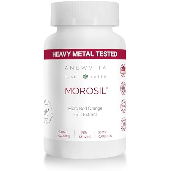 ANEW VITA Morosil - Moro Red Orange Extract from Italy | Clinically Tested | Plant Based | Blood Orange | Non-GMO, Gluten Free, 30 Vegetable Capsules | Made in USA - Image 1