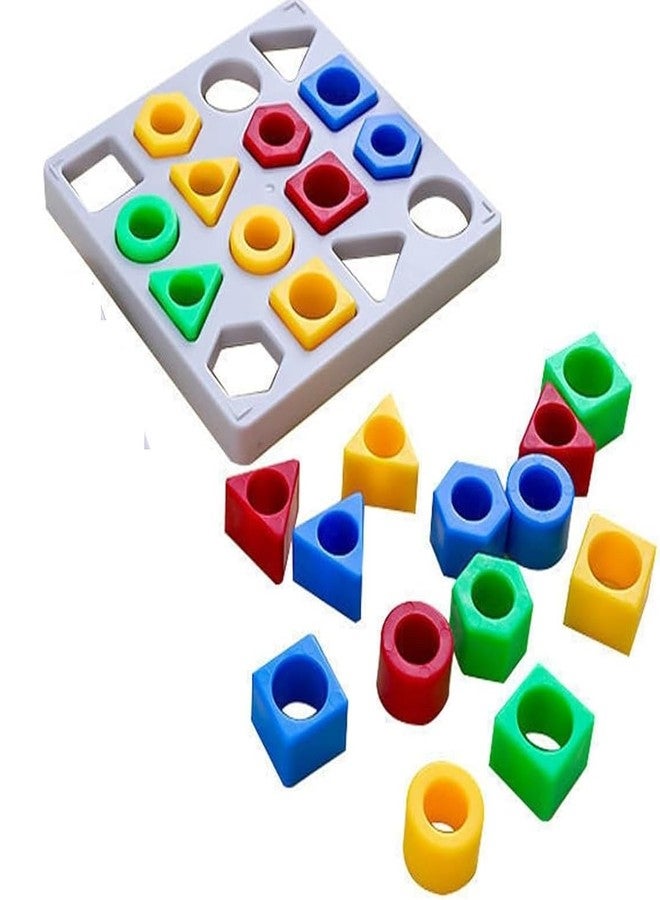 Dorytoys Kids Shape Sorting & Color Matching Educational Toy Geometric Shape Puzzle Board with Stackable Blocks Montessori Learning Toy for Toddlers - Image 1