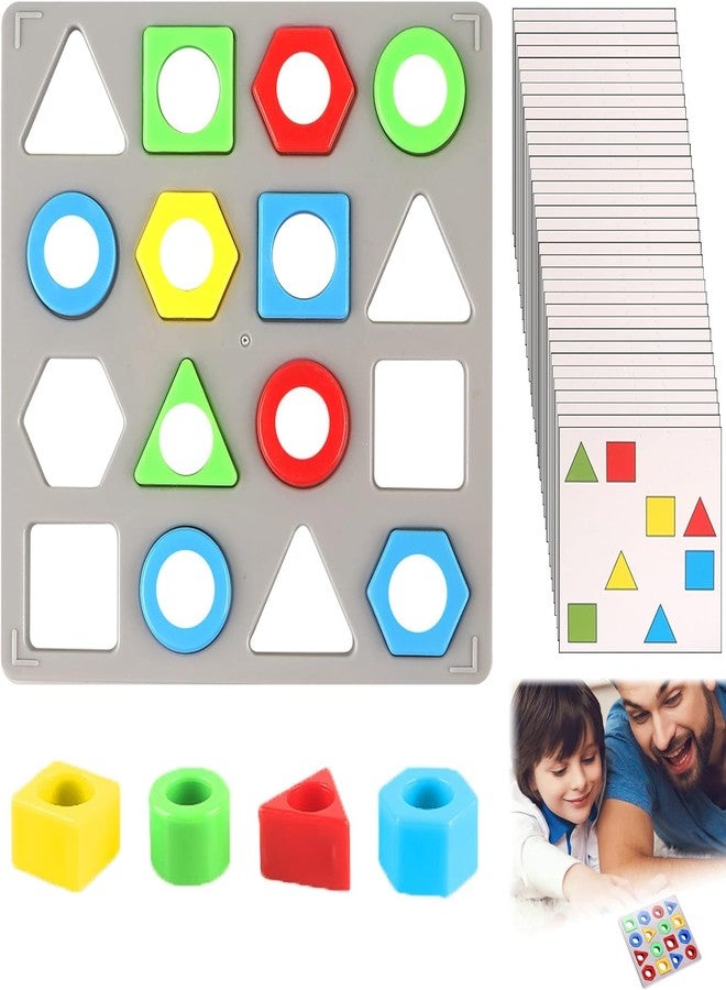Dorytoys Kids Shape Sorting & Color Matching Educational Toy Geometric Shape Puzzle Board with Stackable Blocks Montessori Learning Toy for Toddlers - Image 3
