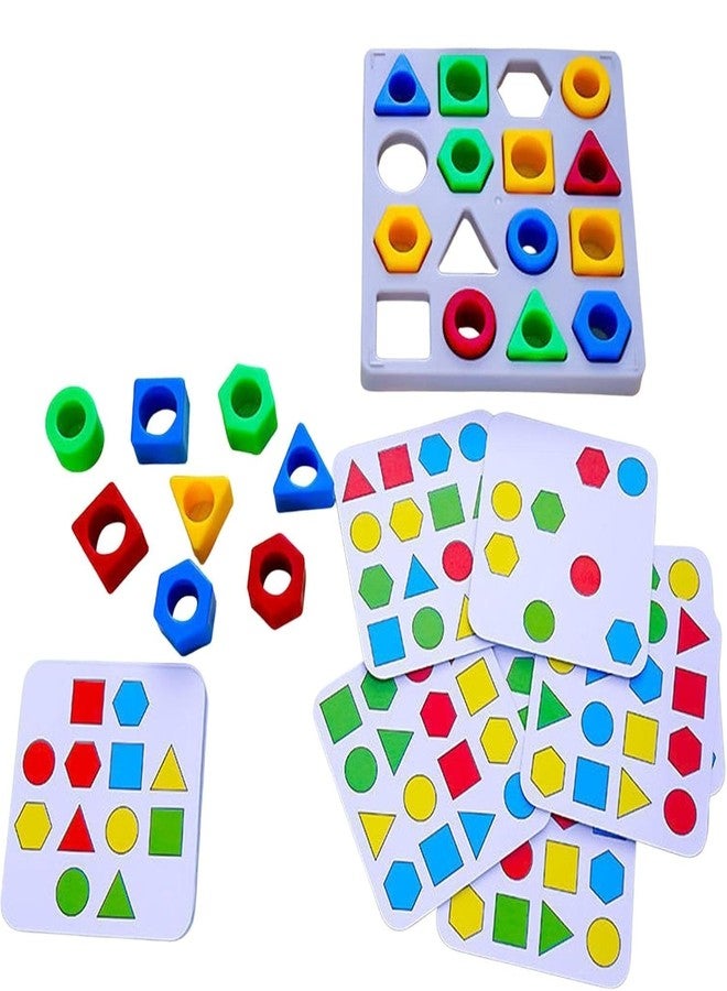 Dorytoys Kids Shape Sorting & Color Matching Educational Toy Geometric Shape Puzzle Board with Stackable Blocks Montessori Learning Toy for Toddlers - Image 2